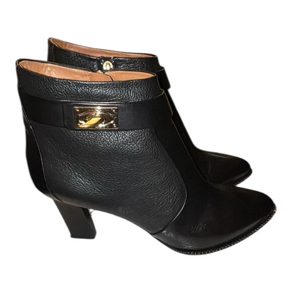 GIVENCHY Shark Lock Black Leather Ankle Boots SIZE 10B - Picture 1 of 10